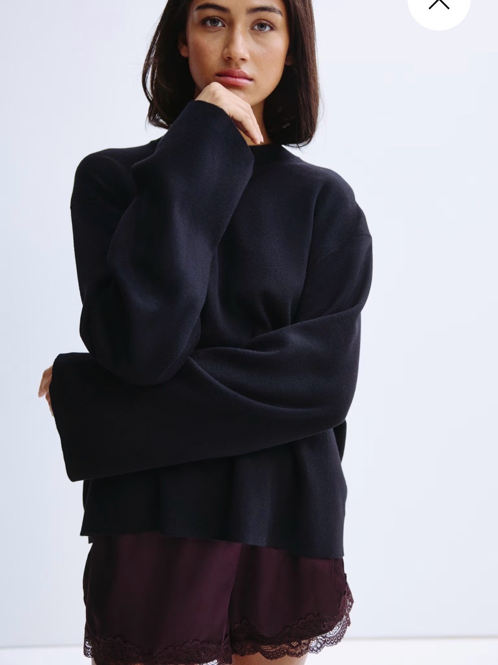 Women’s Black HM Mock Neck Oversized Sweater